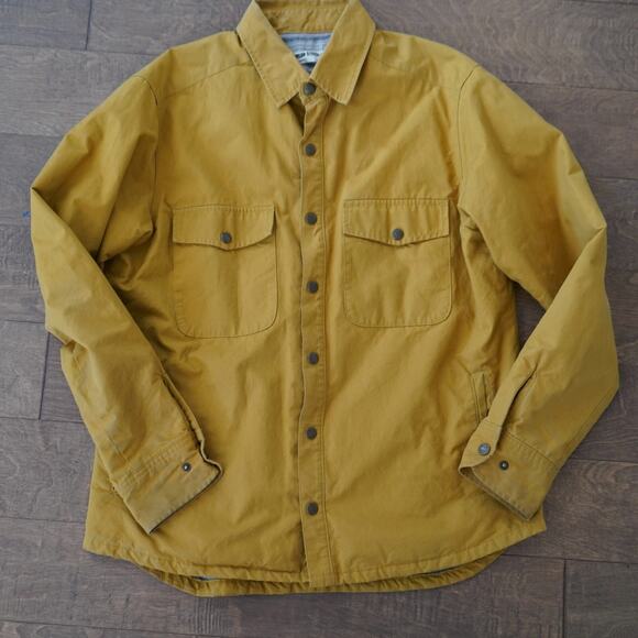 Taylor Stitch Chore Jacket Men 42/L Mustard Dry Wax Cotton Canvas Blanket Lined